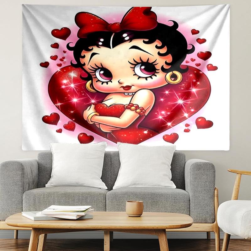 Betty Boop Print Tapestry, Lightweight Wall Hanging, for Bedroom, Dorm, Living Room, Home Art Decor - Birthday Christmas Gift for Friends