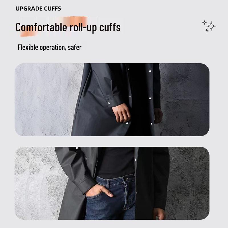 Imperméable noir à capuche pour homme, taille XL, en EVA – Protection intégrale contre la pluie et les intempéries