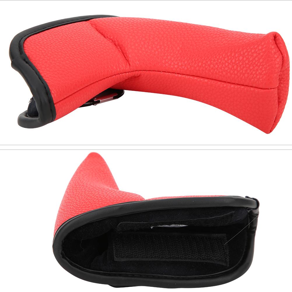 Golf L shape Putter Headcover Slotted Blank PU Waterproof Fabric Thicken Plush Protection(red )