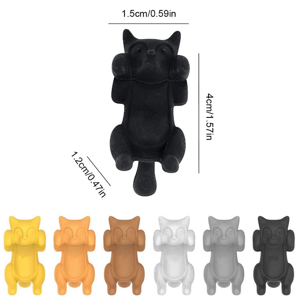 6pcs Wine Glass Markers Silicone Cat Drink Cup Charms Tags Glass Cup Sign for Wedding Party Decorations Champagne Cocktail Glass