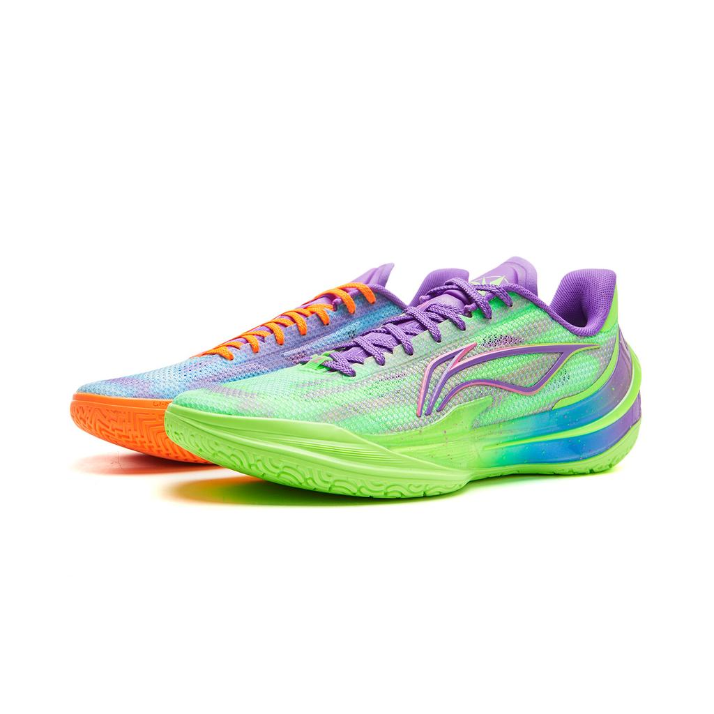 New LINING Blade 5 V2 Basketball Shoes Men's Low top Neon Green Purple ABAV059-12
