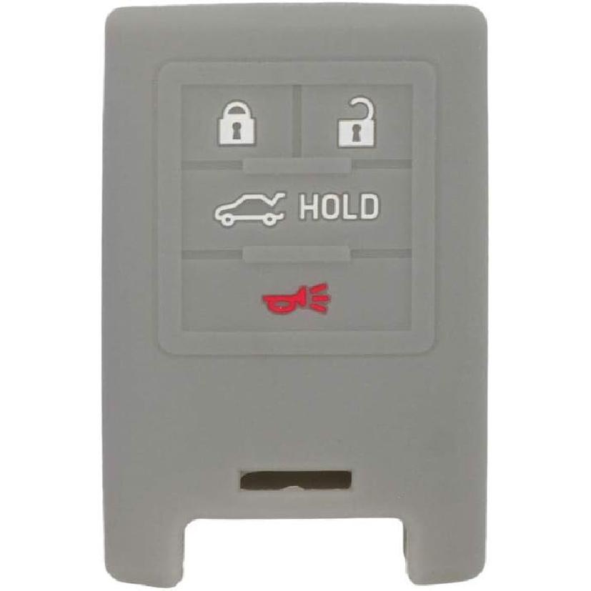 SEGADEN Silicone Cover Protector Case Holder Skin Jacket Compatible with CADILLAC CHEVROLET 4 Button Smart Remote Key Fob CV4773 Deep Purple