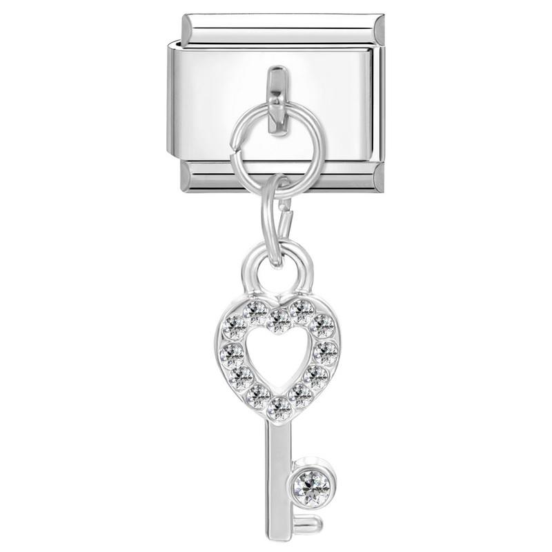 Fashion Devil Eyes Heart Star Flowers Italian Charm Links Stainless Steel Fit 9mm Bracelet Zircon DIY Making Gifts Wholesale