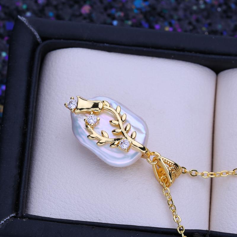 LSOOYH натуральный пресноводный большой барочный жемчуг ожерелья для женщин и девочек — фото 4