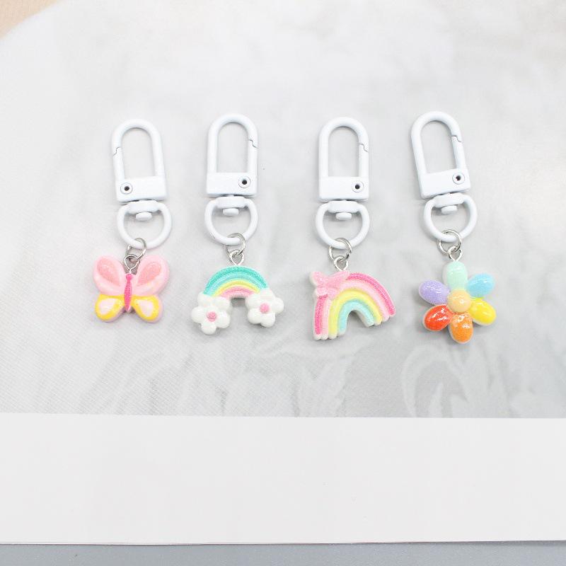 Rainbow Flower Dopamine Keychain Pendant for Students and Besties