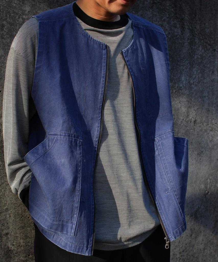 Snow Peak Sulfur Dyed Fade Vest Outerwear Vest BLUE M VT-26SU007 Mid-layer Men's Women's