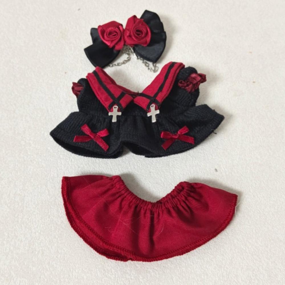 Cute Dress 10cm Cotton Doll Clothes Bow Hair Clip Doll Dress Up Set  10cm Cotton Doll