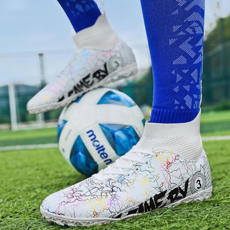 2024 Men's Soccer Shoes Large Size Ultralight Football Boots Boys Sneakers Non-Slip AG/TF Soccer Cleats Ankle Boots Unisex