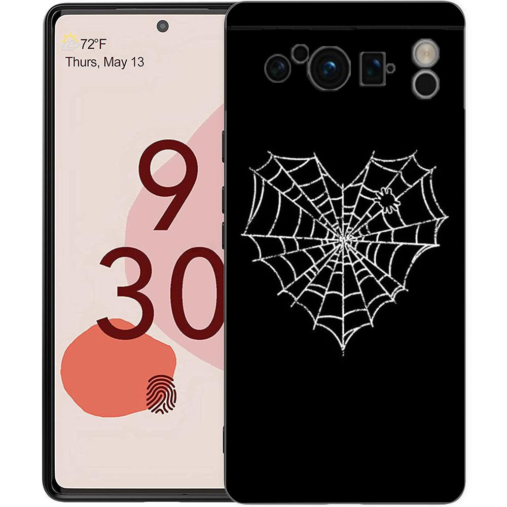 For Google Pixel 10 Pro Phone Case Pixel 9 Pro XL TPU Case Pixel 8 Pro 9A 8A 7A 7 6A 6 Pro Soft Cover Black Spider Web