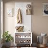 Wardrobe Cabinet, Clothes Shelf, Shoe Cabinet, Hallway Combination Cabinet, PB+MDF Cabinet, Coat Rack Wall with Hooks, Cylindrical Metal Feet