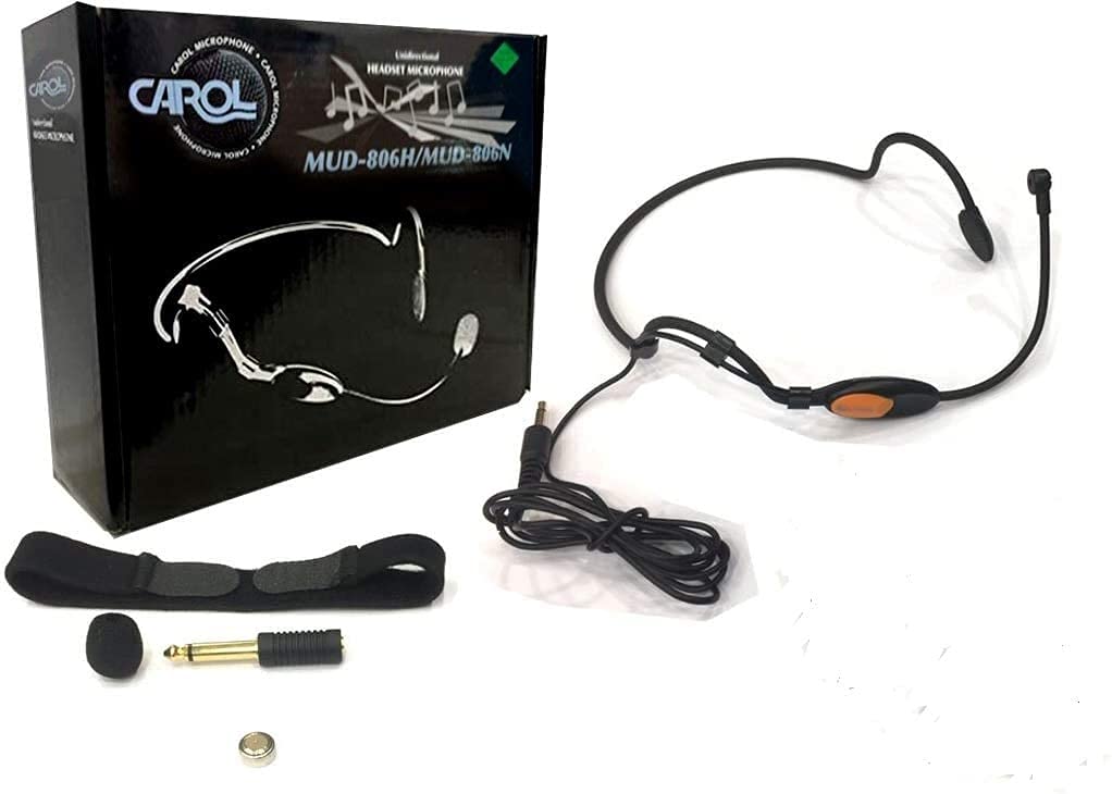 CAROL MUD-806 Headset Microphone, Cardioid Directional Condenser Microphone for Yoga, Video Conferencing, Classes, and Dance