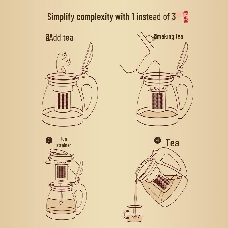Glass Teapot with Stainless Steel Infuser