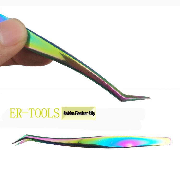 Golden Feather Precision Eyelash Extension Tweezers Set