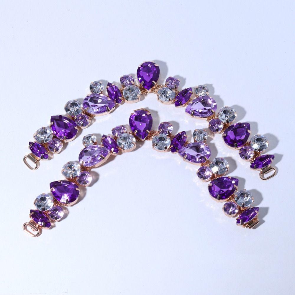 

2 шт. акрилові кристали сандалі пляж слайдер прикрасити ланцюжок DIY взуття квітка пряжки жіноче взуття 5