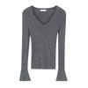 Women's Autumn 2025 Slimming Korean V-neck Knit Top