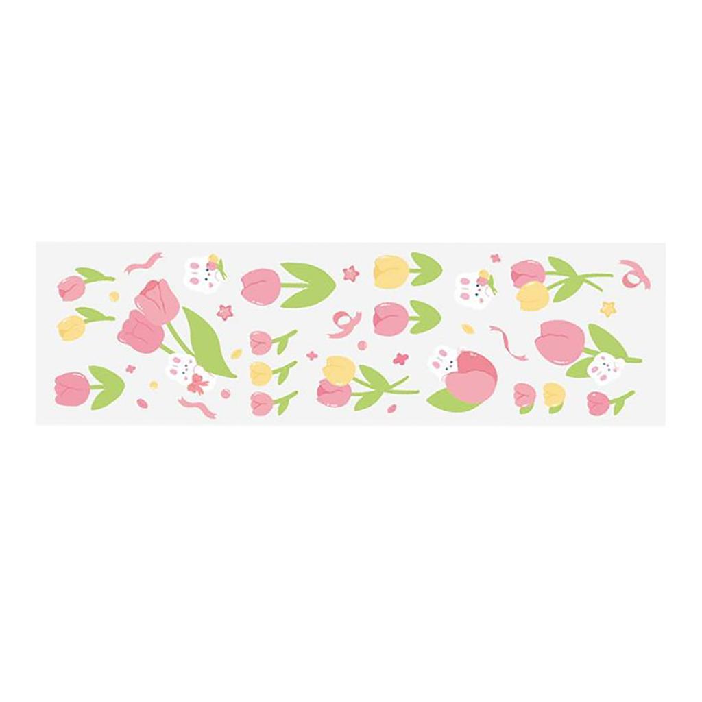 Junk Journal Sticker Decal DIY Decorative Materials Sweet Cute Tulip Flowers Pattern
