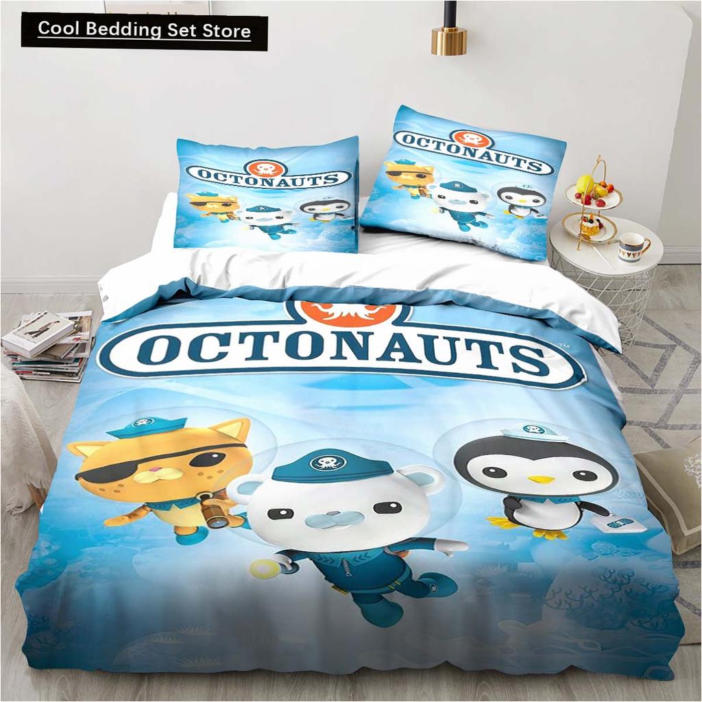 New 3D Cartoon Octonauts 2/3PCS Bedding Set Bedroom Single Double Bed King Size Quilt Cover And Pillowcase Kid's Birthday Gift
