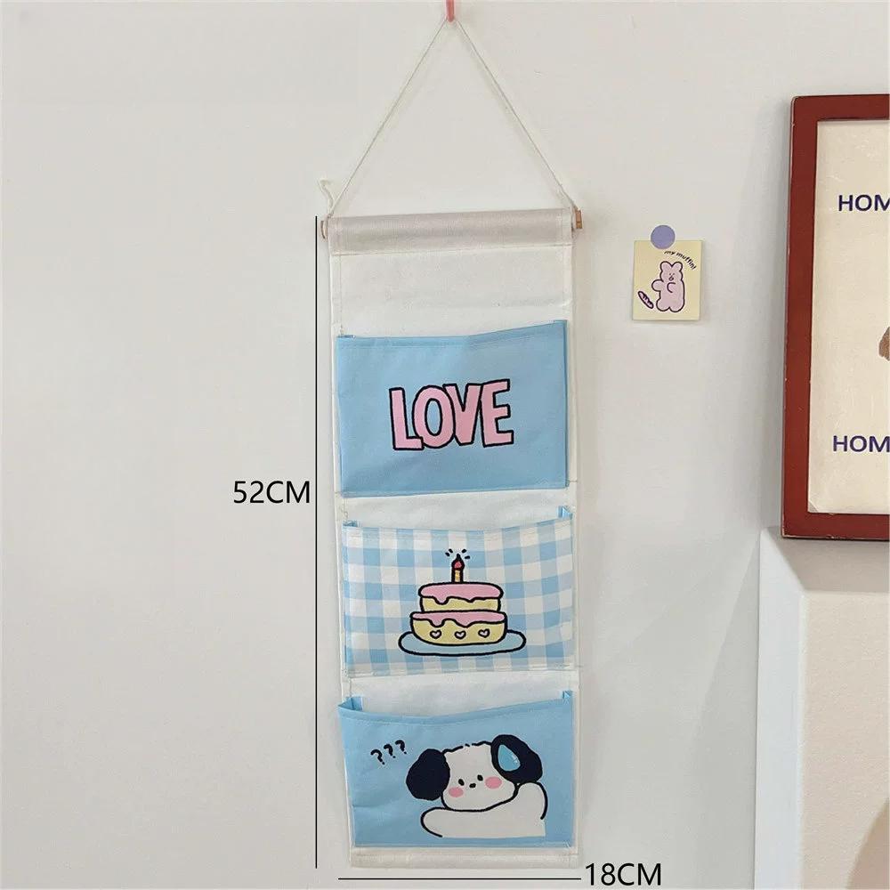 Милая сумка для хранения, креативный настенный органайзер с 3 карманами, кавайная настенная сумка для хранения, мультяшная сумка для двери