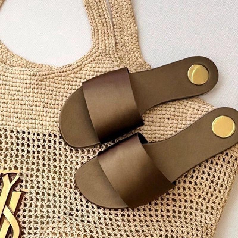 

Spring and summer new flat-bottomed leopard print slippers women s daily wear trend fashion sandals designer shoes 40 коричневий