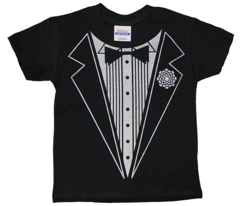 Kids youth toddler size black Tuxedo design funny tee shirt tux t-shirt XXL