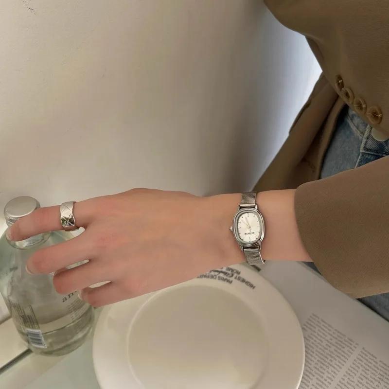 Oval Dial Quartz Wristwatches Stainless Steel Adjustable Strap Luxury Gift Women Watch Dropshipping Relojes Para Mujer Wholesale