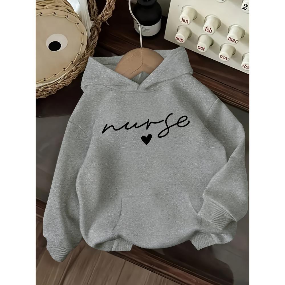 

2025 Осень И Зима Женская Повседневная Толстовка Медсестра Сердце Мода Зеленый Пуловер Узор Сердце Любви и Букв Индивидуальность Y2K Топ XL
