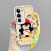 KEYSION Cartoon Cute Plush Embroidery Case for VIVO V40 Lite with Lanyard PU Leather Shockproof Phone Cover for VIVO Y200 5G Y19S