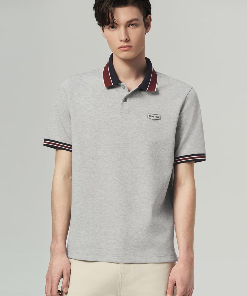 DUVETICA Rende (Melange Gray) (Men'S Short-Sleeve Polo Shirt)