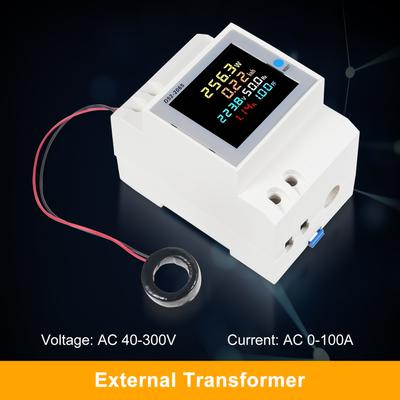 D522065 6in1 Tester per misuratore di energia monofase digitale Din Rail AC Monitor Tensione Corrente Potenza