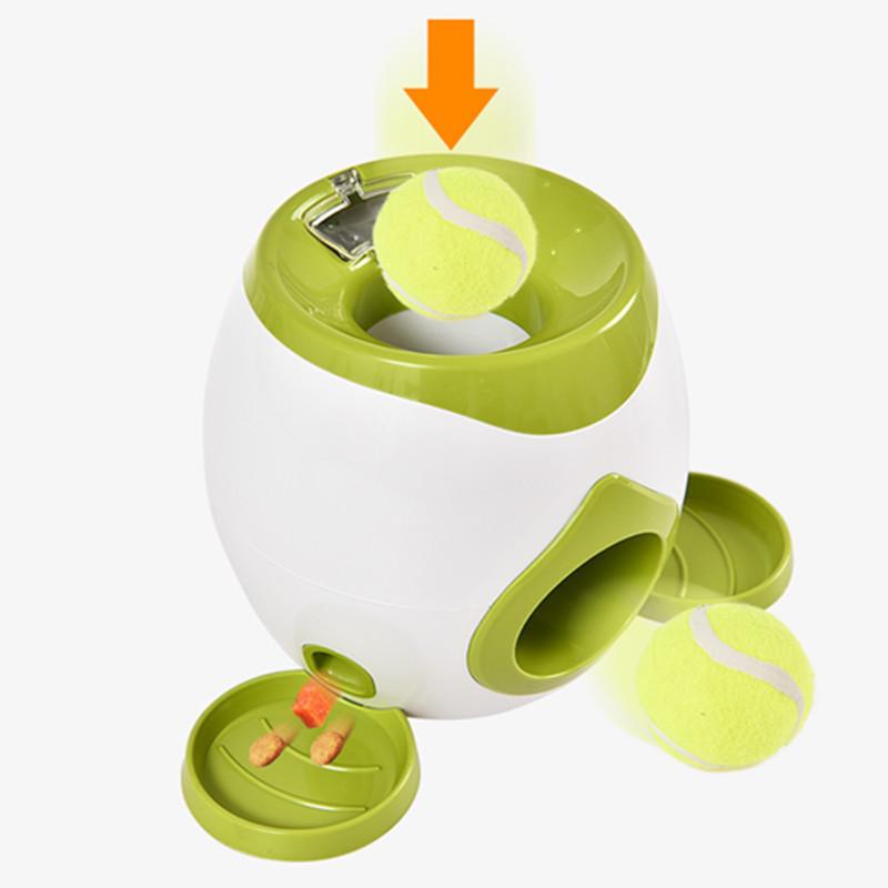 2 In 1 Dog Pet Interactive Toy Tennis Ball Launcher Automatic Throwing Training Reward Machine Fun Feeding Machine Pet Supplies