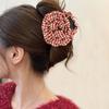 AWAYTR Plaid Flowers Hair Claws Fabric Hair Clips Crab For Women Girl Gift Hair Accessories Valentine Headwear