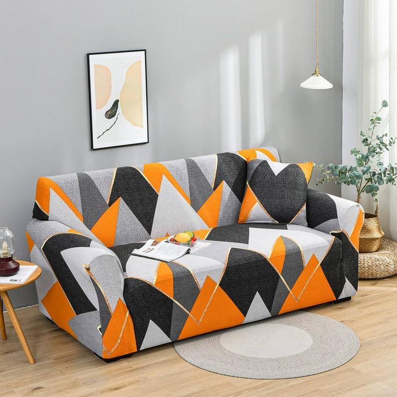 Printed Sofa Covers for Living Room Elastic Corner Couch Cover L Shaped Chaise Longue Slipcover Furniture Protector 1/2/3/4 Seat
