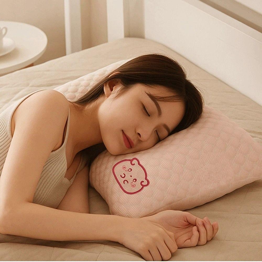 Slow Rebound Ice Silk Pillow Soft Material Students Pillow Summer Sleeping Mat  Bed Use