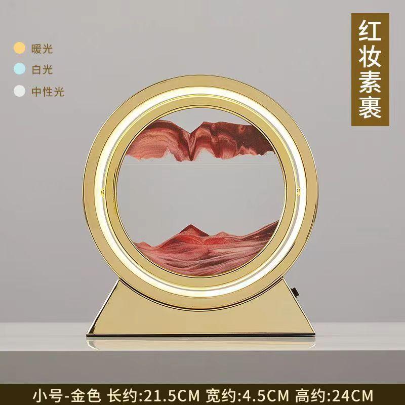 

3D песочные часы креативная настольная лампа Quicksand движущаяся песчаная художественная картина глубоководный песчаный пейзаж в движении дисплей струящийся песок домашний декор