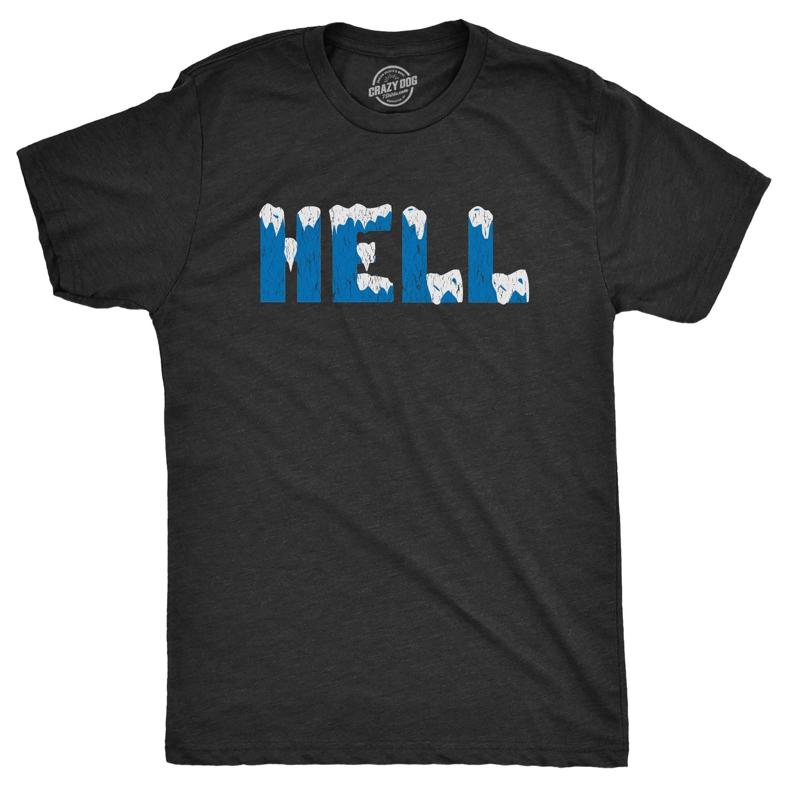 Mens Funny T Shirts Hell Froze Over Sarcastic Graphic Novelty Tee for Men XL