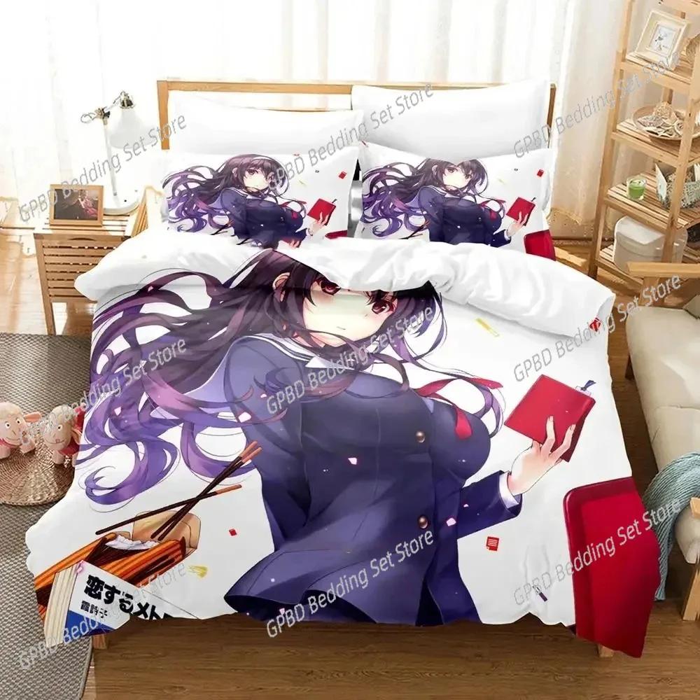 Anime Saekano Megumi Kato Beding Set 3D Printed Suitable for Bedrom Soft Duvet Cover Set With Pilowcases Children Kids Home Textile