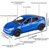 1/32 Escala Tesla Modelo Y Liga Carro Modelo Diecast Brinquedo Veículos, Puxar Para Trás Liga Carro com Luzes e Música, Mini Veículos Brinquedos para Crianças Presente