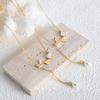 White Sea Shell Floral Shape Tulip Flower Imitation Pearl Fringed Retro Necklace Titanium Steel Girl Girlfriend
