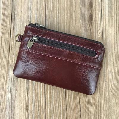 Cartera de Cuero Vintage con Cremallera para Hombre Paquete de Tarjetas
