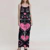 Damen Latzhose Print Vintage Jumpsuit ,Nicht,Verstellbare Träger,