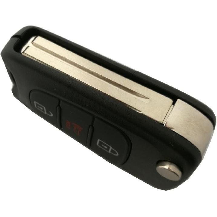 Replacement Key Fob Shell Case Fit for Kia Soul Rio 3 Buttons Flip Folding Keyless Entry Remote Key Fob Cover Housing with Uncut Blade Blank