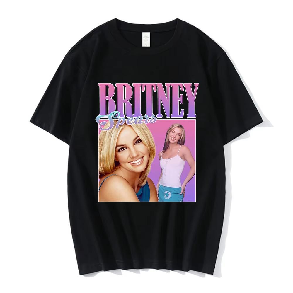 Móda 90. let Zpěvačka Britney Spears Krásná fotografie Grafický potisk Tričko Hip Hop Oversized Tričko Harajuku Trička s krátkým rukávem