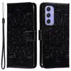 For Samsung Galaxy S25 FE Case PU Leather Mandala Imprinted Design Wallet Phone Cover with Wrist Strap