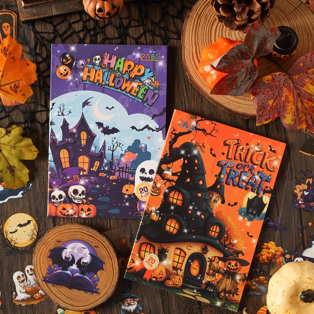 TIANZI 20/40 Sheets PET Stickers book Vintage Christmas Halloween Decorative handmade Scrapbooking Material Diary Craft Supplies