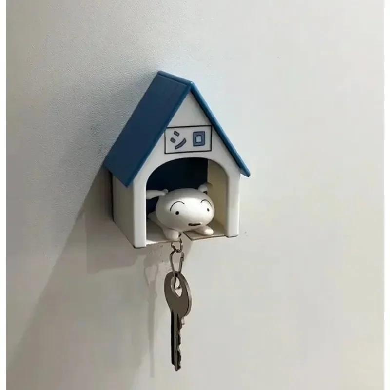 

New Crayon Shin-Chan Anime Kawaii Keychain Kawaii Dog Key Hanger House Ornament Model Cartoon Movie Pendant Toy Children Gifts