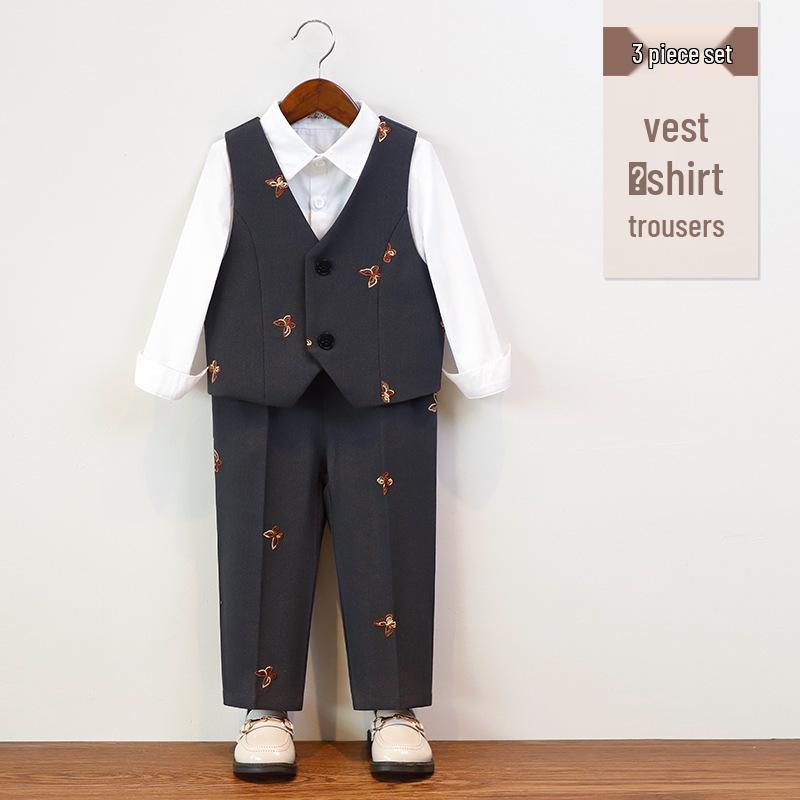 Children's Autumn/Winter Academy Style Suit Set for Boys and Girls - Formal Wear Skirt and Suit for Performances