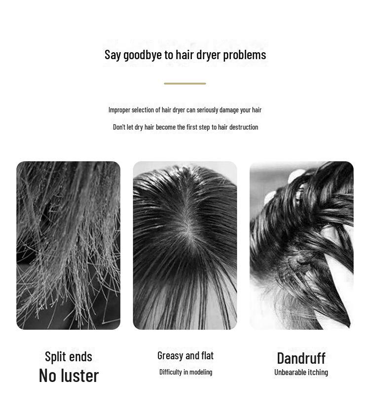 High-Power Negative Ion Folding Hair Dryer - Perfect for Home, Dormitory & Gifts