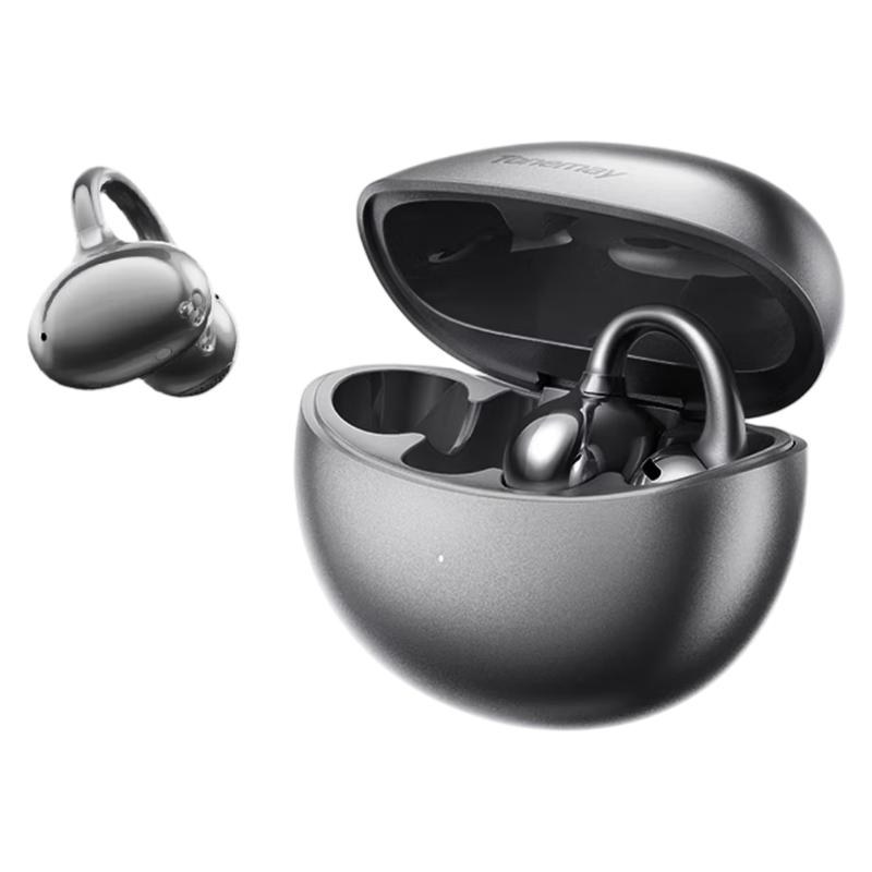 

Tonemay Open-Ear Bluetooth Headphones with Bone Conduction, Call Function, Noise Cancellation, Wireless, Non-In, Low Latency, Black чорний