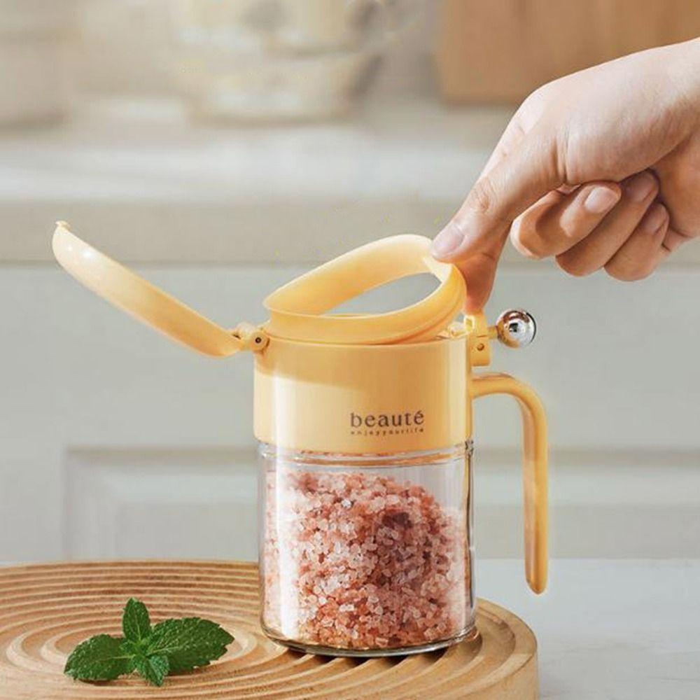 Large Capacity Glass Seasoning Jar 400ml Salt Seasoning Box Sugar and Salt Container  for Home