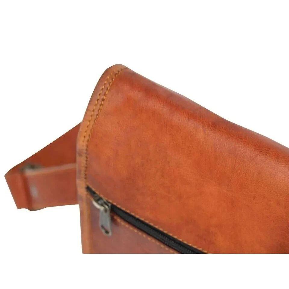 Herre Lær Vintage Laptop Messenger Håndlaget Dokumentmappe Veske Skulderveske